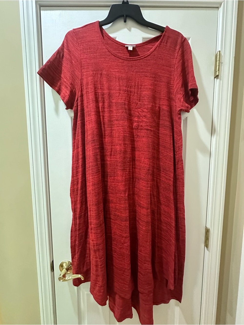 LuLaRoe Red Heathered Midi Swing Dress